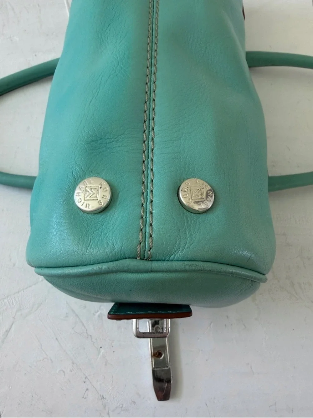 Vintage Michael Kors Barrel Bag 2000s Y2K Mint Green Teal